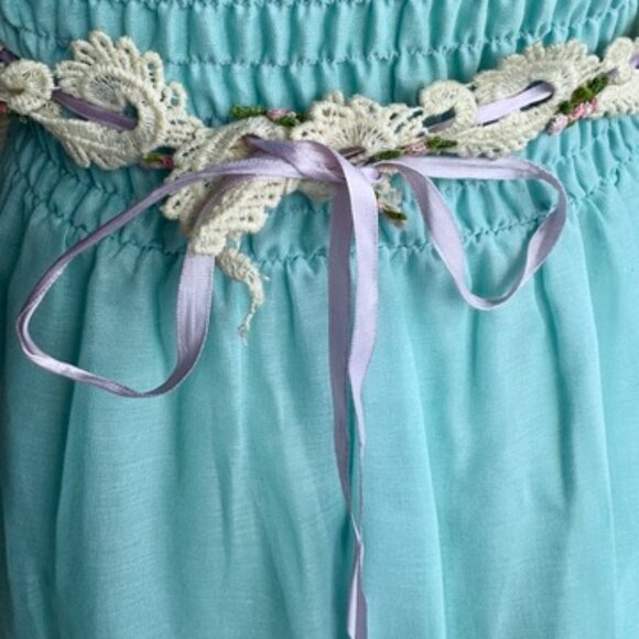 1970s Vintage Aqua Fairy Boho Maxi Dress - Picture 11 of 15